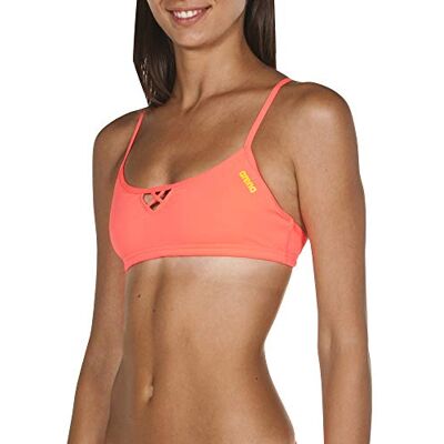 Arena Women's Standard Rulebreaker BE Bandeau Bikini Athletic Sport Swim Top, Shiny Pink, XX-Small Arena Women's Standard Rulebreaker BE Bandeau Bikini Athletic Sport Swim Top, Shiny Pink, XX-Small