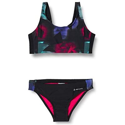 TECNOPRO Renata Ll Bikini para niñas, Rosa/Negro, 128 TECNOPRO Renata Ll Bikini para niñas, Rosa/Negro, 128