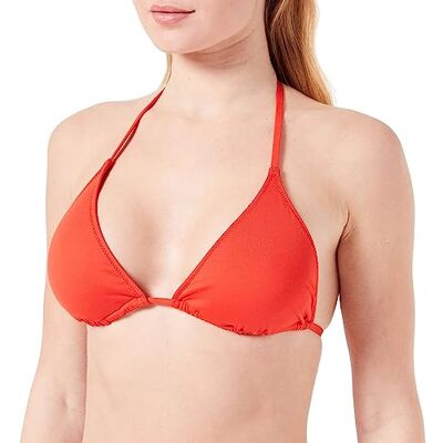 Calvin Mujer Parte Superior de Bikini de Triángulo con Relleno, Rojo (Cajun Red), S Calvin Mujer Parte Superior de Bikini de Triángulo con Relleno, Rojo (Cajun Red), S