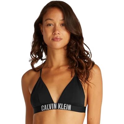 Calvin Top de Bikini Mujer Triangle con Relleno extraíble, Negro (Pvh Black), L Calvin Top de Bikini Mujer Triangle con Relleno extraíble, Negro (Pvh Black), L