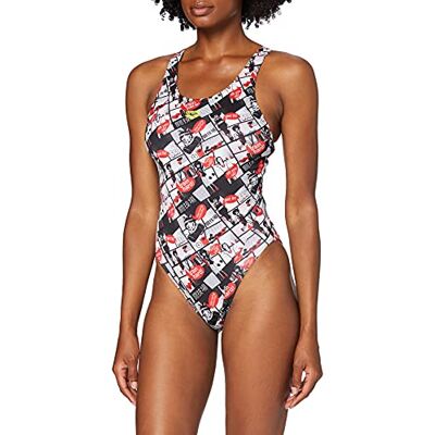 ARENA W Comics Race Swim Tech One Piece L Bañador Deportivo Para Mujer Comics Race, Mujer, red-multi, 42 ARENA W Comics Race Swim Tech One Piece L Bañador Deportivo Para Mujer Comics Race, Mujer, red-multi, 42