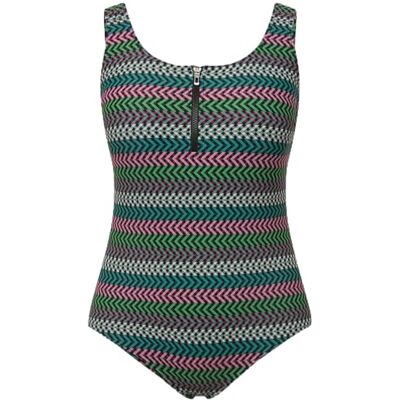 Ulla Popken Traje de baño Alice Cremallera Cesta Sola Pieza Bañador, Negro, 46 Mujeres Ulla Popken Traje de baño Alice Cremallera Cesta Sola Pieza Bañador, Negro, 46 Mujeres