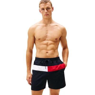 Tommy Hilfiger Bañador Hombre Medium Drawstring con Bolsillo Trasero, Azul (Desert Sky), XXL Tommy Hilfiger Bañador Hombre Medium Drawstring con Bolsillo Trasero, Azul (Desert Sky), XXL