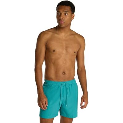 Calvin Bañador para Hombre Medium Drawstring Pernera Media, Turquesa (Hazy Teal), S Calvin Bañador para Hombre Medium Drawstring Pernera Media, Turquesa (Hazy Teal), S