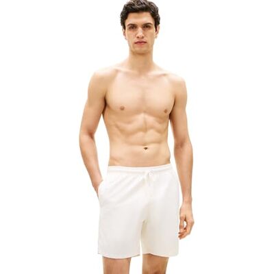 Tommy Hilfiger Bañador Hombre Long Drawstring con Logotipo, Marfil (Ivory Petal), XL Tommy Hilfiger Bañador Hombre Long Drawstring con Logotipo, Marfil (Ivory Petal), XL