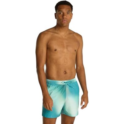 Calvin Bañador Hombre Medium Drawstring-Print Pernera Media, Multicolor (CK Ombre Blue AOP), M Calvin Bañador Hombre Medium Drawstring-Print Pernera Media, Multicolor (CK Ombre Blue AOP), M