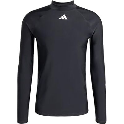 Adidas Hombre Long Sleeves Rashguard Swimwear, Black/White, XS Adidas Hombre Long Sleeves Rashguard Swimwear, Black/White, XS