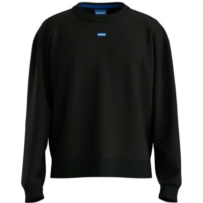 HUGO Sudadera para Hombre San Casey-CP Knitted_Sweater, Negro, L HUGO Sudadera para Hombre San Casey-CP Knitted_Sweater, Negro, L