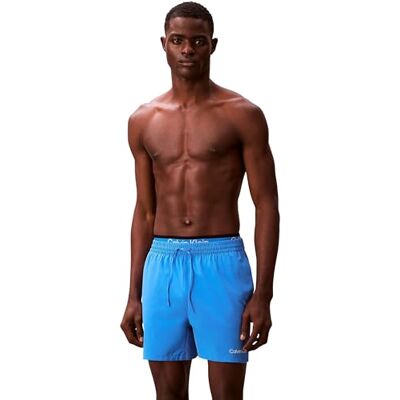 Calvin Bañador Hombre Medium Drawstring con cordón Ajustable, Azul (Aegean Ocean), S Calvin Bañador Hombre Medium Drawstring con cordón Ajustable, Azul (Aegean Ocean), S