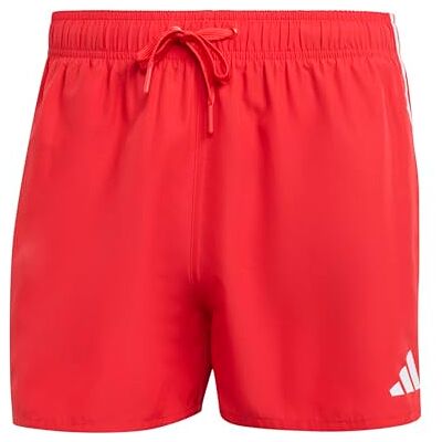 Adidas Uomo 3 Stripes Swim Shorts 3 Inch, Pure Ruby/White, XS Adidas Uomo 3 Stripes Swim Shorts 3 Inch, Pure Ruby/White, XS