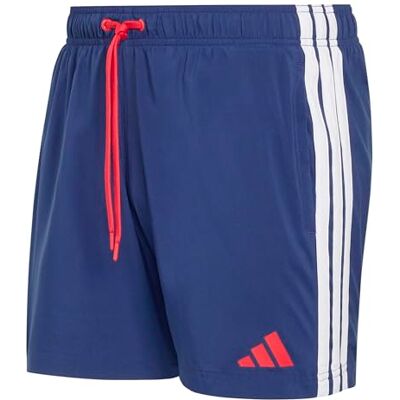 Adidas Uomo 3 Stripes Swim Shorts 5 Inch, Dark Blue/Pure Ruby, XS Adidas Uomo 3 Stripes Swim Shorts 5 Inch, Dark Blue/Pure Ruby, XS