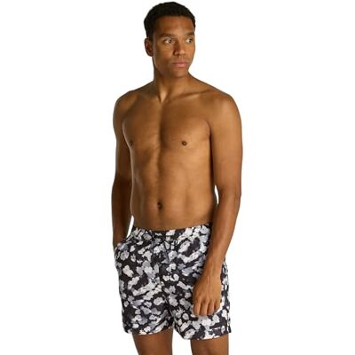 Calvin Bañador Hombre Medium Drawstring-Print para anudar, Multicolor (CK Layered Floral Black AOP), L Calvin Bañador Hombre Medium Drawstring-Print para anudar, Multicolor (CK Layered Floral Black AOP), L