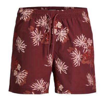 JACK & JONES Jpstmaui Shell AOP Bañador para Hombre, Cabernet, Talla S JACK & JONES Jpstmaui Shell AOP Bañador para Hombre, Cabernet, Talla S