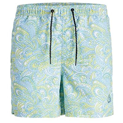 JACK & JONES PLUS Jpstfiji Jjswim Paisley Pls Bañador para Hombre, Color Azul, Ethereal Blue JACK & JONES PLUS Jpstfiji Jjswim Paisley Pls Bañador para Hombre, Color Azul, Ethereal Blue