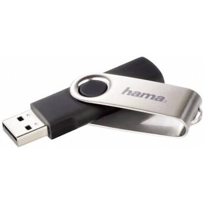 Hama Pendrive USB 2.0 de 16 GB, Memoria USB-A de 10 MB/s, Negro y Plata Para Uso Diario, Diseño Giratorio Sin Tapa, Ideal para Documentos y Fotos Hama Pendrive USB 2.0 de 16 GB, Memoria USB-A de 10 MB/s, Negro y Plata Para Uso Diario, Diseño Giratorio Sin Tapa, Ideal para Documentos y Fotos
