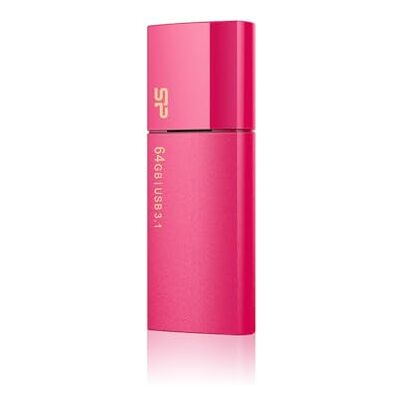 Silicon Power Blaze B05 Memoria USB 3.0 de 64 GB, retráctil, Color Rosa Silicon Power Blaze B05 Memoria USB 3.0 de 64 GB, retráctil, Color Rosa