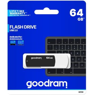 GoodRam UCO2 64GB USB 2.0 Tipo A Negro, Color Blanco Unidad Flash USB Memoria USB (64 GB, USB 2.0, Tipo A, 20 MB/s, Girar, Negro, Blanco) GoodRam UCO2 64GB USB 2.0 Tipo A Negro, Color Blanco Unidad Flash USB Memoria USB (64 GB, USB 2.0, Tipo A, 20 MB/s, Girar, Negro, Blanco)
