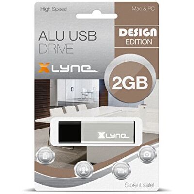 Xlyne Memoria USB 2.0 de 2 GB de Alta Velocidad, diseño de Unidad Flash Xlyne Memoria USB 2.0 de 2 GB de Alta Velocidad, diseño de Unidad Flash