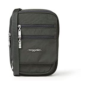 Baggallini RFID Journey Crossbody, gris oscuro, talla única Baggallini RFID Journey Crossbody, gris oscuro, talla única