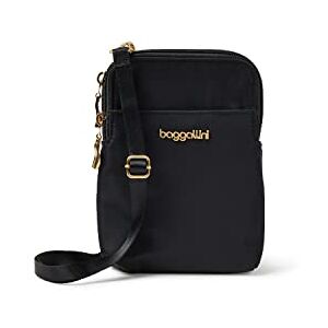Baggallini Rfid-5x7.25" Lightweight Small Phone Wallet Bag-Nylon Travel Purse, Take Two RFID Bryant Crossbody Mujeres, Negro con herrajes Dorados, Talla única Baggallini Rfid-5x7.25" Lightweight Small Phone Wallet Bag-Nylon Travel Purse, Take Two RFID Bryant Crossbody Mujeres, Negro con herrajes Dorados, Talla única