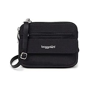 Baggallini Modern Everywhere Mini Crossbody for Women-7x0.8x5.5 Cross Body Small Purse Travel Bag-Quick-Access Pocket, Mujeres, Negro, Talla única Baggallini Modern Everywhere Mini Crossbody for Women-7x0.8x5.5 Cross Body Small Purse Travel Bag-Quick-Access Pocket, Mujeres, Negro, Talla única