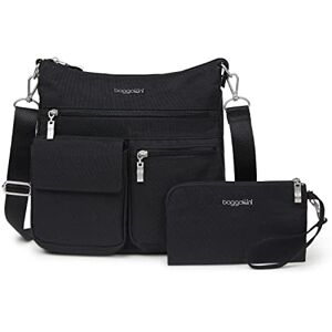 Baggallini Bandolera delgada moderna para mujer, talla única, Black, Talla única Baggallini Bandolera delgada moderna para mujer, talla única, Black, Talla única