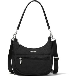 Baggallini Modern Pocket Half Moon 11"x10.5" Shoulder for Women W/Replaceable Straps Converts to Crossbody Bag, Bolsa Bolsillo Media Luna para Mujer, Black, Talla única Baggallini Modern Pocket Half Moon 11"x10.5" Shoulder for Women W/Replaceable Straps Converts to Crossbody Bag, Bolsa Bolsillo Media Luna para Mujer, Black, Talla única