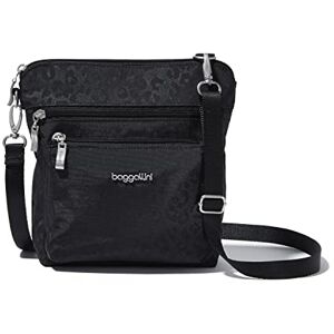 Baggallini Bolso cruzado moderno con bolsillo para mujer., negro (Black Cheetah Emboss), Talla única Baggallini Bolso cruzado moderno con bolsillo para mujer., negro (Black Cheetah Emboss), Talla única