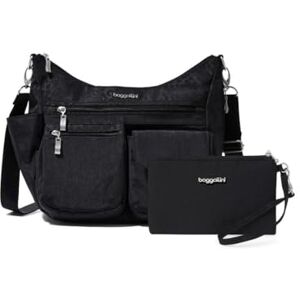 Baggallini Bolso moderno en todas partes, negro (Black Cheetah Emboss), Talla única Baggallini Bolso moderno en todas partes, negro (Black Cheetah Emboss), Talla única