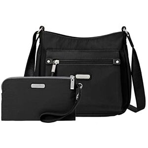 Baggallini Bolso bandolera Uptown para mujer con RFID Phone Wristlet, Negro, Einheitsgröße Baggallini Bolso bandolera Uptown para mujer con RFID Phone Wristlet, Negro, Einheitsgröße