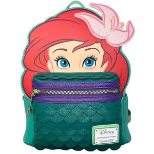 Loungefly Disney La Sirenita Ariel Cosplay Bolso de hombro con doble correa para mujer, Verde, Medium Loungefly Disney La Sirenita Ariel Cosplay Bolso de hombro con doble correa para mujer, Verde, Medium