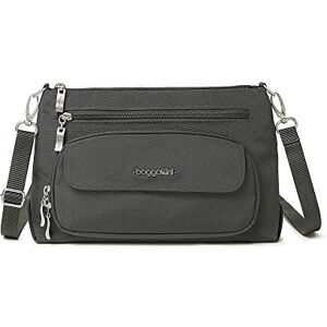 Baggallini Bolso bandolera RFID original para mujer, talla única, gris oscuro, Talla única Baggallini Bolso bandolera RFID original para mujer, talla única, gris oscuro, Talla única