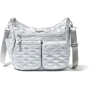Baggallini Everywhere Crossbody Bag, Bolsa Moderna para Todo el Mundo Mujeres, Edredón metálico Plateado, Talla única Baggallini Everywhere Crossbody Bag, Bolsa Moderna para Todo el Mundo Mujeres, Edredón metálico Plateado, Talla única