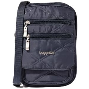 Baggallini Journey Crossbody Bags for Women 9x6 Small Lightweight Nylon Zipped Travel Safe Handbag Phone Passport Purse W/Rfid, French Navy Quilt Baggallini Journey Crossbody Bags for Women 9x6 Small Lightweight Nylon Zipped Travel Safe Handbag Phone Passport Purse W/Rfid, French Navy Quilt