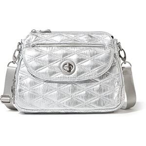 Baggallini Calais Crossbody Bags for Women 10x7 Lightweight Water-Resistant Travel Purse, RFID Protection & Interior Organization, Bolso Cruzado Mujer, Colcha metálica Plateada, Talla única Baggallini Calais Crossbody Bags for Women 10x7 Lightweight Water-Resistant Travel Purse, RFID Protection & Interior Organization, Bolso Cruzado Mujer, Colcha metálica Plateada, Talla única