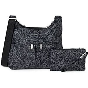 Baggallini Bolso cruzado cruzado, ligero, resistente al agua, Midnight Blossom Print, talla única Baggallini Bolso cruzado cruzado, ligero, resistente al agua, Midnight Blossom Print, talla única