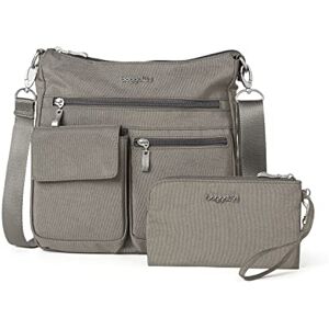 Baggallini , Bandolera delgada moderna en todas partes para Mujer, Sterling Shimmer, Talla única Baggallini , Bandolera delgada moderna en todas partes para Mujer, Sterling Shimmer, Talla única