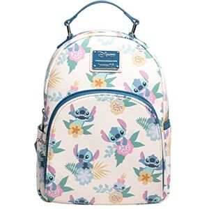 Loungefly Bolso de hombro con doble correa y diseño de flores hawaianas Disney Lilo & Stitch Loungefly Bolso de hombro con doble correa y diseño de flores hawaianas Disney Lilo & Stitch