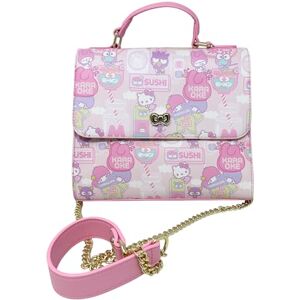 Loungefly Sanrio Hello Kitty Kawaii Bolso bandolera con estampado completo, Rosado, Medium Loungefly Sanrio Hello Kitty Kawaii Bolso bandolera con estampado completo, Rosado, Medium