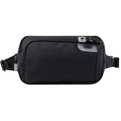 TOTTO Riñonera Viaje, Modelo Clear Sam, Medidas 10 x 18.5 x 5 cm, 1 Compartimento Principal y 1 Bolsillo con Cremallera, Bolsillo Secreto, Portallaves, Tira Ajustable, Resistente, Color Negro TOTTO Riñonera Viaje, Modelo Clear Sam, Medidas 10 x 18.5 x 5 cm, 1 Compartimento Principal y 1 Bolsillo con Cremallera, Bolsillo Secreto, Portallaves, Tira Ajustable, Resistente, Color Negro