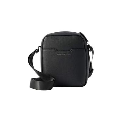 Giorgio Armani A X Men's Essential, Alex, sustainable, silver stamped logo Crossbody black Giorgio Armani A X Men's Essential, Alex, sustainable, silver stamped logo Crossbody black