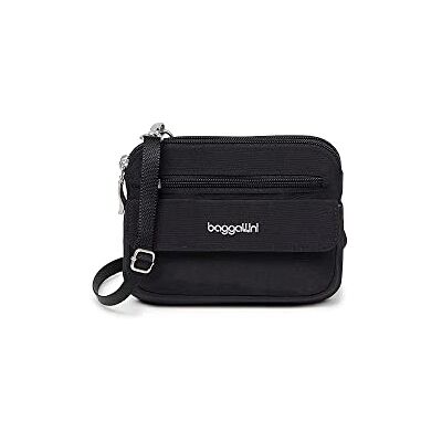Baggallini Modern Everywhere Mini Crossbody for Women-7x0.8x5.5 Cross Body Small Purse Travel Bag-Quick-Access Pocket, Mujeres, Negro, Talla única Baggallini Modern Everywhere Mini Crossbody for Women-7x0.8x5.5 Cross Body Small Purse Travel Bag-Quick-Access Pocket, Mujeres, Negro, Talla única