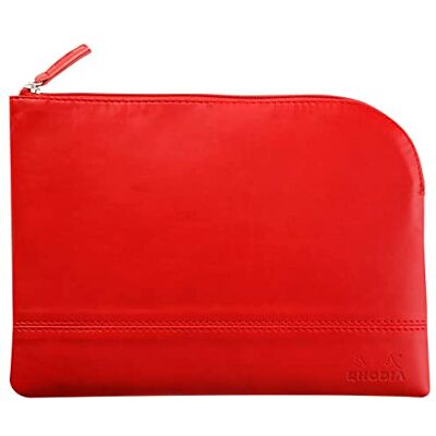 Rhodia rama pochette zippé en simili cuir italien taille M (16x22 cm) COQUELICOT Rhodia rama pochette zippé en simili cuir italien taille M (16x22 cm) COQUELICOT