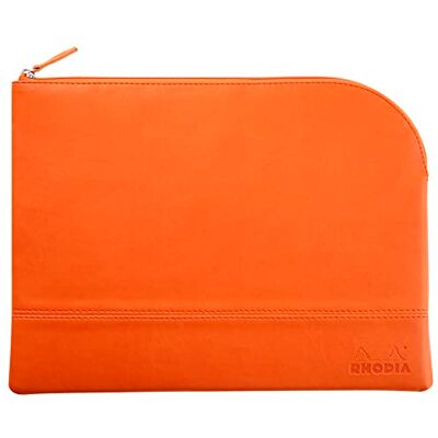 Rhodia rama pochette zippé en simili cuir italien taille L (21x28 cm) TANGERINE Rhodia rama pochette zippé en simili cuir italien taille L (21x28 cm) TANGERINE