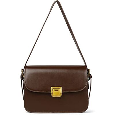 MSGHER Bolso de hombro para mujer, estilo preppy, bolso cruzado para mujer, estilo retro, bolso tipo sobre, maletín de diseñador, Rojo vino, Small MSGHER Bolso de hombro para mujer, estilo preppy, bolso cruzado para mujer, estilo retro, bolso tipo sobre, maletín de diseñador, Rojo vino, Small