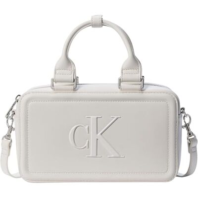 Calvin Bolso Crossbody Mujer Bold Elongated Mini Tote con cierre de cremallera, Blanco (White Alyssum), Talla Única Calvin Bolso Crossbody Mujer Bold Elongated Mini Tote con cierre de cremallera, Blanco (White Alyssum), Talla Única