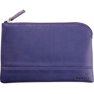 Rhodia rama pochette zippé en simili cuir italien taille S (11x17 cm) BLEU NUIT Rhodia rama pochette zippé en simili cuir italien taille S (11x17 cm) BLEU NUIT