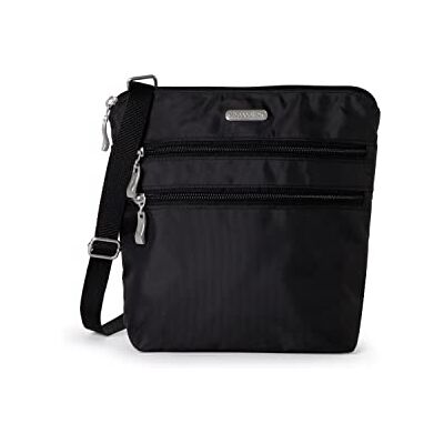 Baggallini Crossbody Bag, Bolso Essential para Mujer – Soporte para Tarjetas RFID Integrado – Cartera Cruzada con Bolsillo para teléfono móvil de Acceso rápido, Negro Baggallini Crossbody Bag, Bolso Essential para Mujer – Soporte para Tarjetas RFID Integrado – Cartera Cruzada con Bolsillo para teléfono móvil de Acceso rápido, Negro