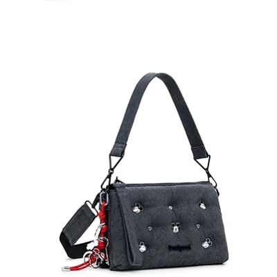 Desigual bolso bandolera bolso de hombro Mickey Studstyle Dortmund Crossbody Bag Denim Dark Grey gris oscuro Desigual bolso bandolera bolso de hombro Mickey Studstyle Dortmund Crossbody Bag Denim Dark Grey gris oscuro