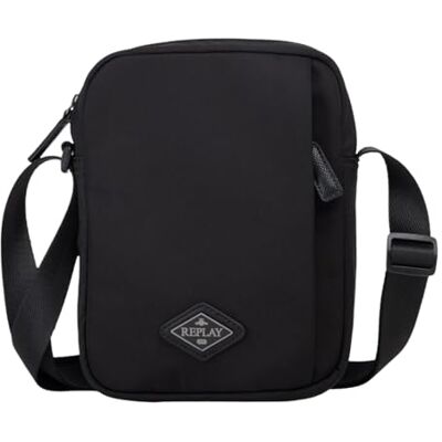 Replay Bolso bandolera para hombre, FM3812, 0098, color negro Replay Bolso bandolera para hombre, FM3812, 0098, color negro